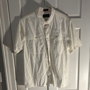 Orvis White Casual Button Down Shirt Lightweight Design